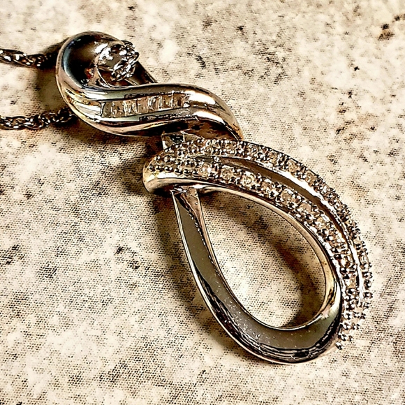 New Stunning Genuine 1.15ctw Diamonds Pendant Free 18" Chain Sterling Silver! - Picture 7 of 7